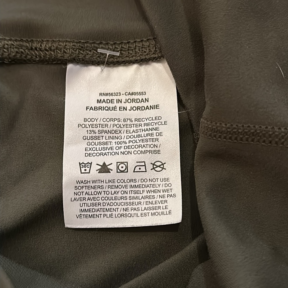 Nike Army Green Crossbody Mid Rise Waist Leggings Size Lg Workout, Activewear - Picture 9 of 11